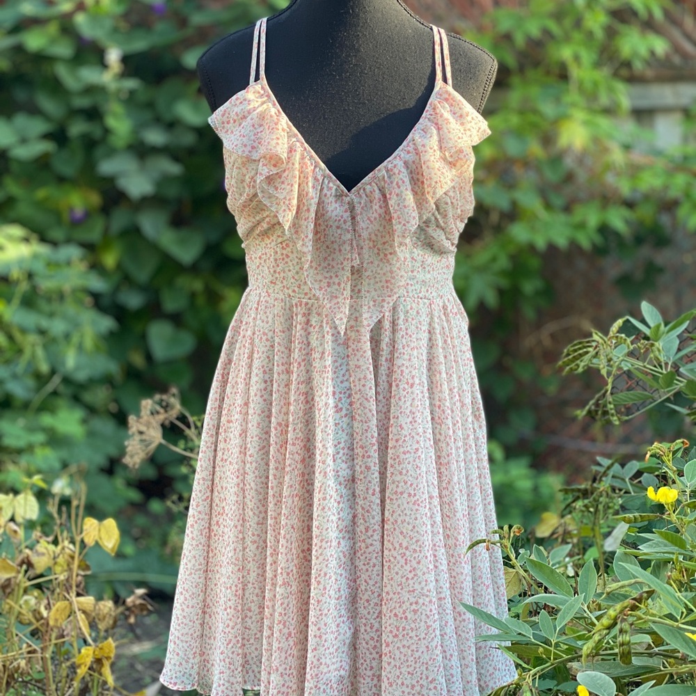 GUESS Flowy Floral Print Midi Dress Sz 10